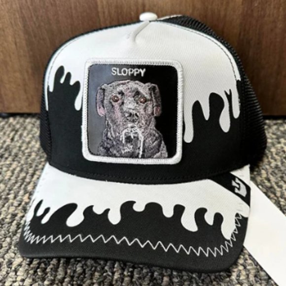 Goorin Bros Animal Trucker Baseball Snapback Hat Cap Seconds Sloppy Dog Black